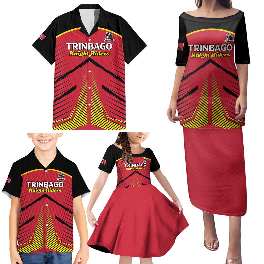 Custom Trinidad and Tobago Cricket Family Matching Puletasi and Hawaiian Shirt Wave Yuh Flag - Trinbago Strong