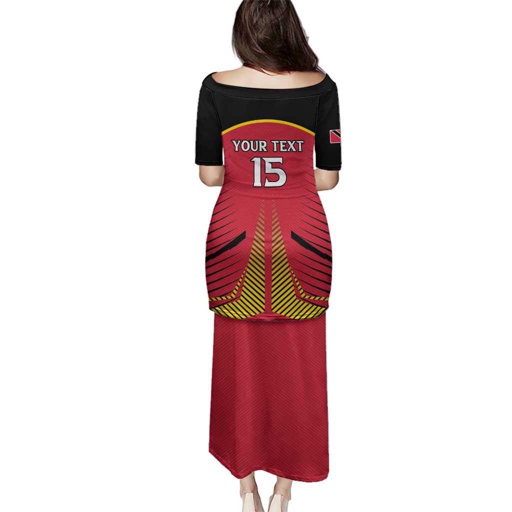 Custom Trinidad and Tobago Cricket Family Matching Puletasi and Hawaiian Shirt Wave Yuh Flag - Trinbago Strong