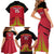 Custom Trinidad and Tobago Cricket Family Matching Short Sleeve Bodycon Dress and Hawaiian Shirt Wave Yuh Flag - Trinbago Strong