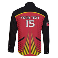 Custom Trinidad and Tobago Cricket Family Matching Short Sleeve Bodycon Dress and Hawaiian Shirt Wave Yuh Flag - Trinbago Strong