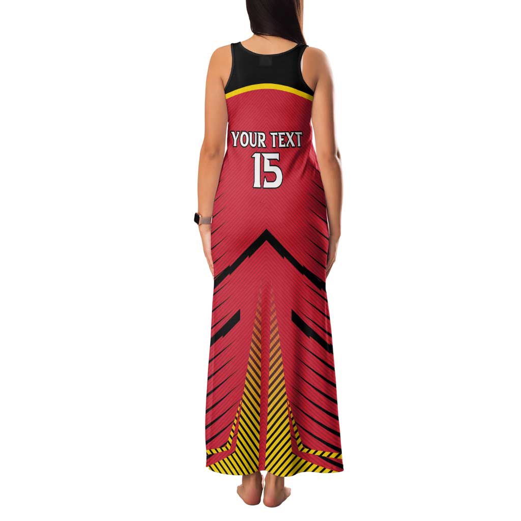 Custom Trinidad and Tobago Cricket Family Matching Tank Maxi Dress and Hawaiian Shirt Wave Yuh Flag - Trinbago Strong