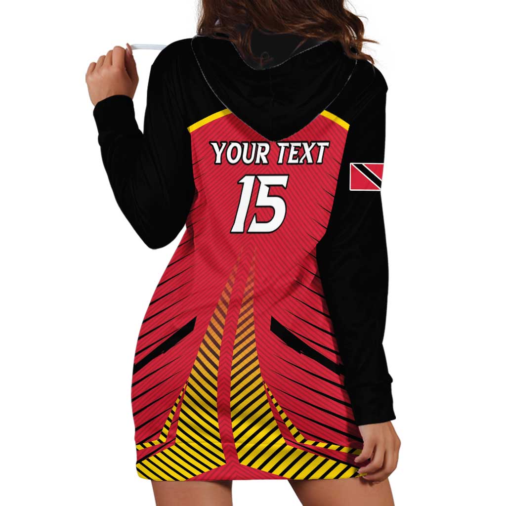Custom Trinidad and Tobago Cricket Hoodie Dress Wave Yuh Flag - Trinbago Strong