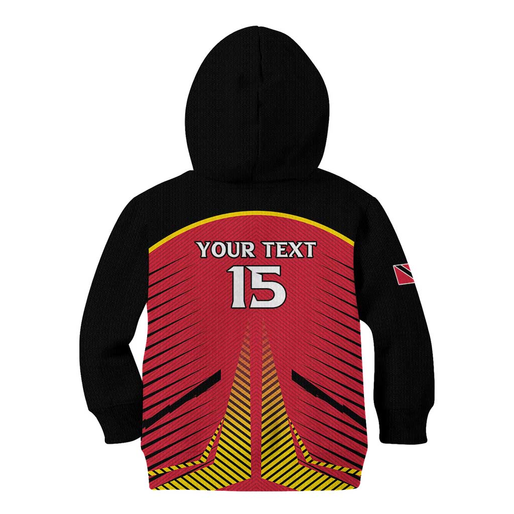 Custom Trinidad and Tobago Cricket Kid Hoodie Wave Yuh Flag - Trinbago Strong