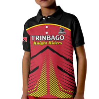 Custom Trinidad and Tobago Cricket Kid Polo Shirt Wave Yuh Flag - Trinbago Strong