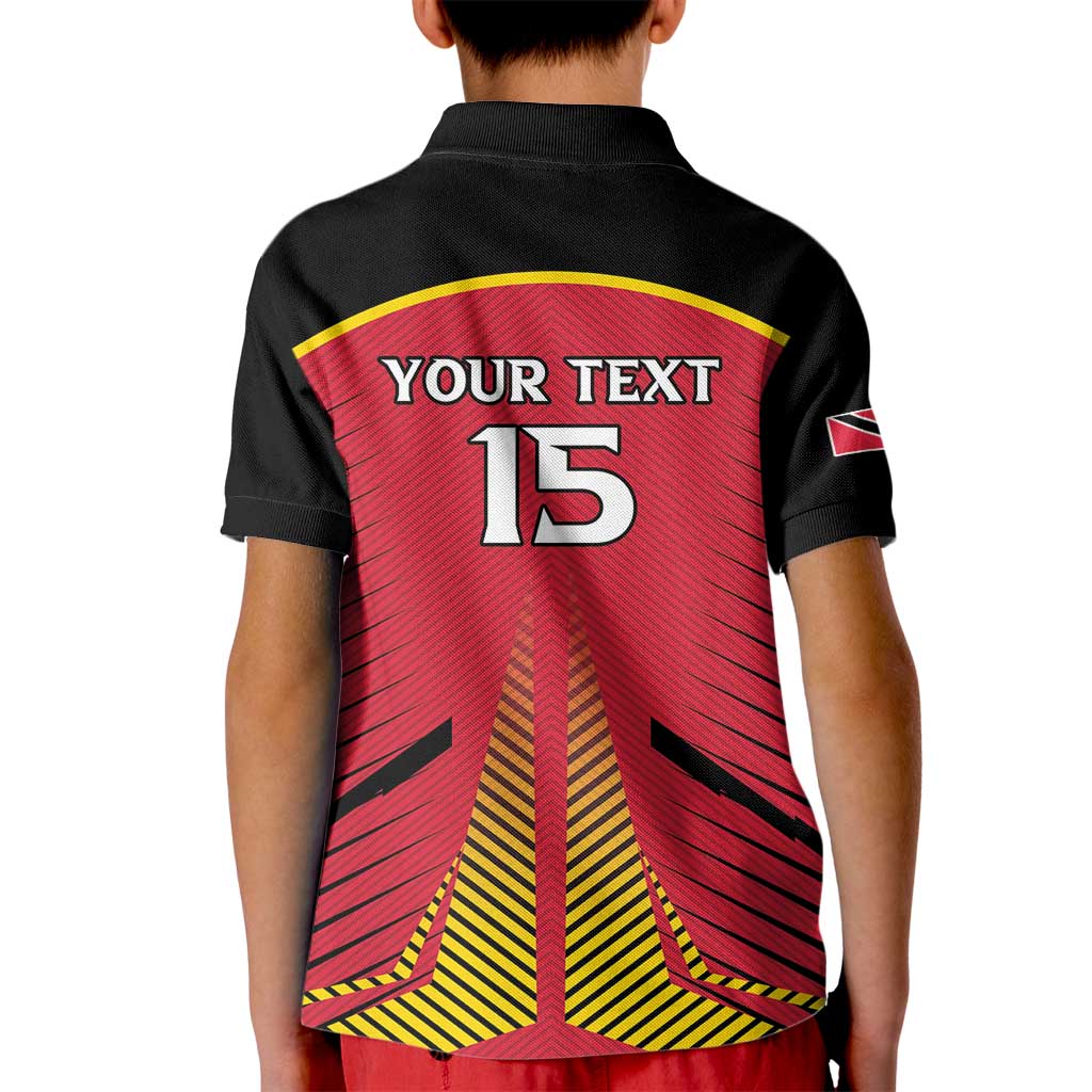 Custom Trinidad and Tobago Cricket Kid Polo Shirt Wave Yuh Flag - Trinbago Strong