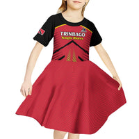 Custom Trinidad and Tobago Cricket Kid Short Sleeve Dress Wave Yuh Flag - Trinbago Strong