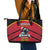 Custom Trinidad and Tobago Cricket Leather Tote Bag Wave Yuh Flag - Trinbago Strong