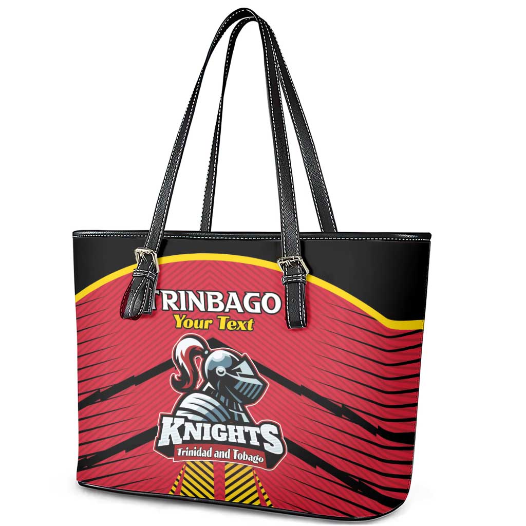 Custom Trinidad and Tobago Cricket Leather Tote Bag Wave Yuh Flag - Trinbago Strong