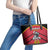 Custom Trinidad and Tobago Cricket Leather Tote Bag Wave Yuh Flag - Trinbago Strong