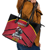 Custom Trinidad and Tobago Cricket Leather Tote Bag Wave Yuh Flag - Trinbago Strong