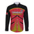 Custom Trinidad and Tobago Cricket Long Sleeve Button Shirt Wave Yuh Flag - Trinbago Strong