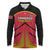 Custom Trinidad and Tobago Cricket Long Sleeve Polo Shirt Wave Yuh Flag - Trinbago Strong