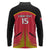 Custom Trinidad and Tobago Cricket Long Sleeve Polo Shirt Wave Yuh Flag - Trinbago Strong