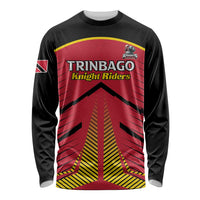 Custom Trinidad and Tobago Cricket Long Sleeve Shirt Wave Yuh Flag - Trinbago Strong