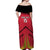 Custom Trinidad and Tobago Cricket Off Shoulder Maxi Dress Wave Yuh Flag - Trinbago Strong
