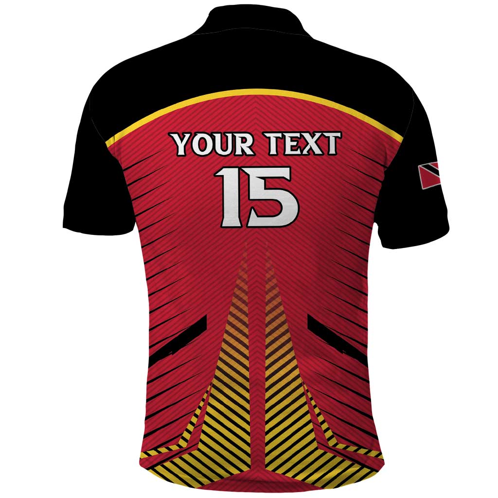 Custom Trinidad and Tobago Cricket Polo Shirt Wave Yuh Flag - Trinbago Strong