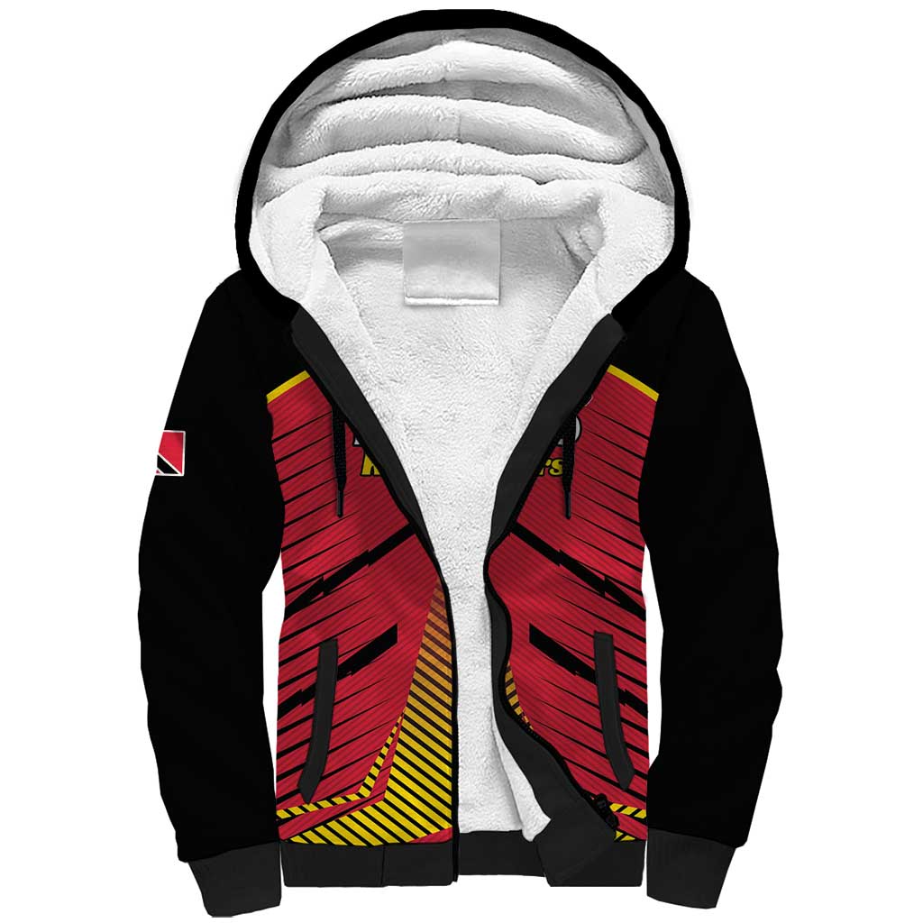 Custom Trinidad and Tobago Cricket Sherpa Hoodie Wave Yuh Flag - Trinbago Strong
