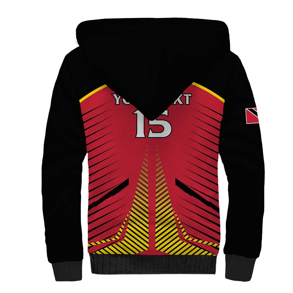 Custom Trinidad and Tobago Cricket Sherpa Hoodie Wave Yuh Flag - Trinbago Strong