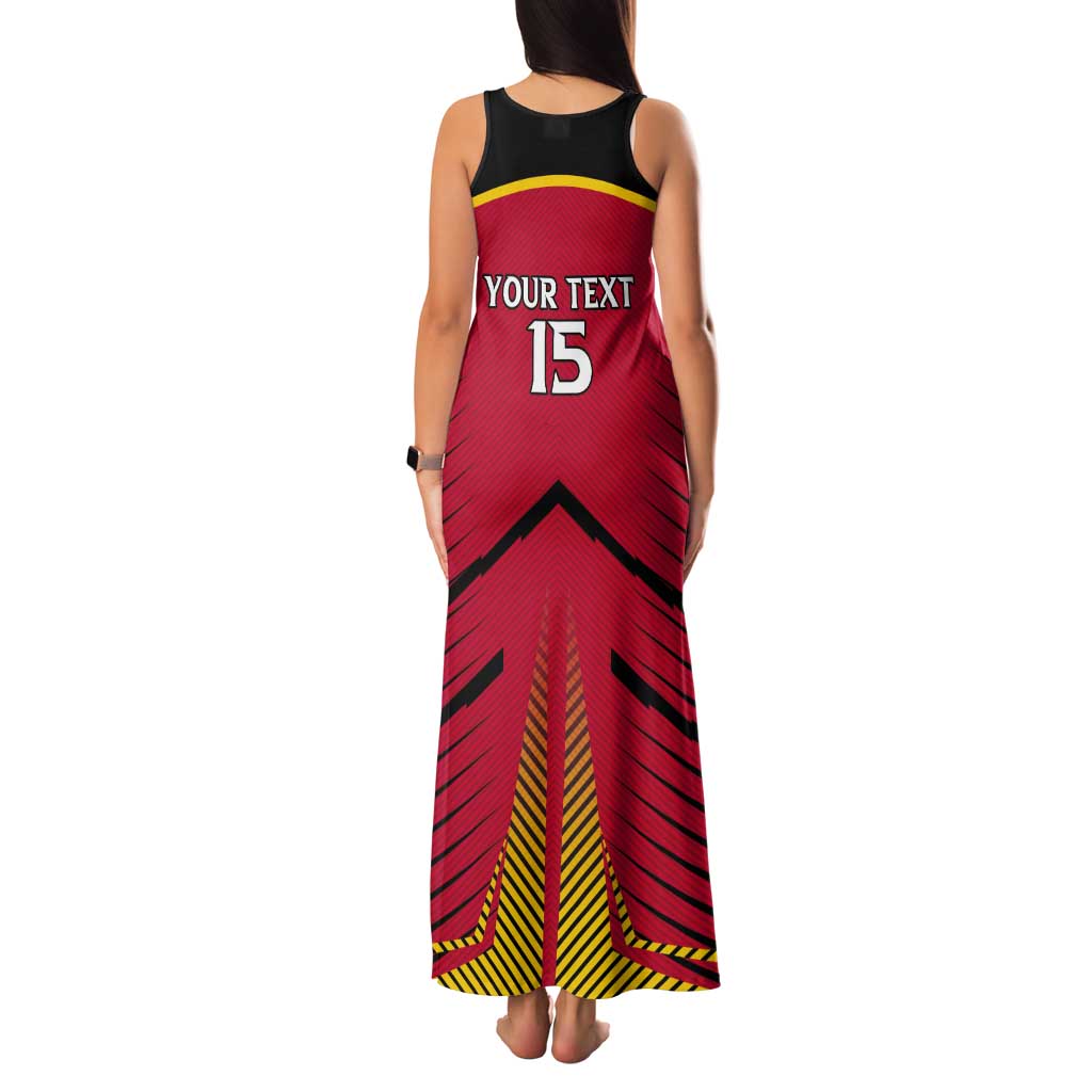 Custom Trinidad and Tobago Cricket Tank Maxi Dress Wave Yuh Flag - Trinbago Strong