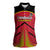 Custom Trinidad and Tobago Cricket Women Sleeveless Polo Shirt Wave Yuh Flag - Trinbago Strong
