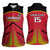 Custom Trinidad and Tobago Cricket Women Sleeveless Polo Shirt Wave Yuh Flag - Trinbago Strong