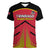 Custom Trinidad and Tobago Cricket Women V-Neck T-Shirt Wave Yuh Flag - Trinbago Strong
