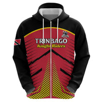 Custom Trinidad and Tobago Cricket Zip Hoodie Wave Yuh Flag - Trinbago Strong