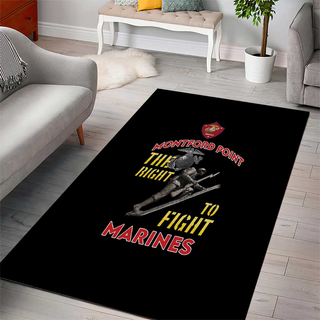 Montford Point Marines Area Rug The Right To Fight - Black - Wonder Print Shop