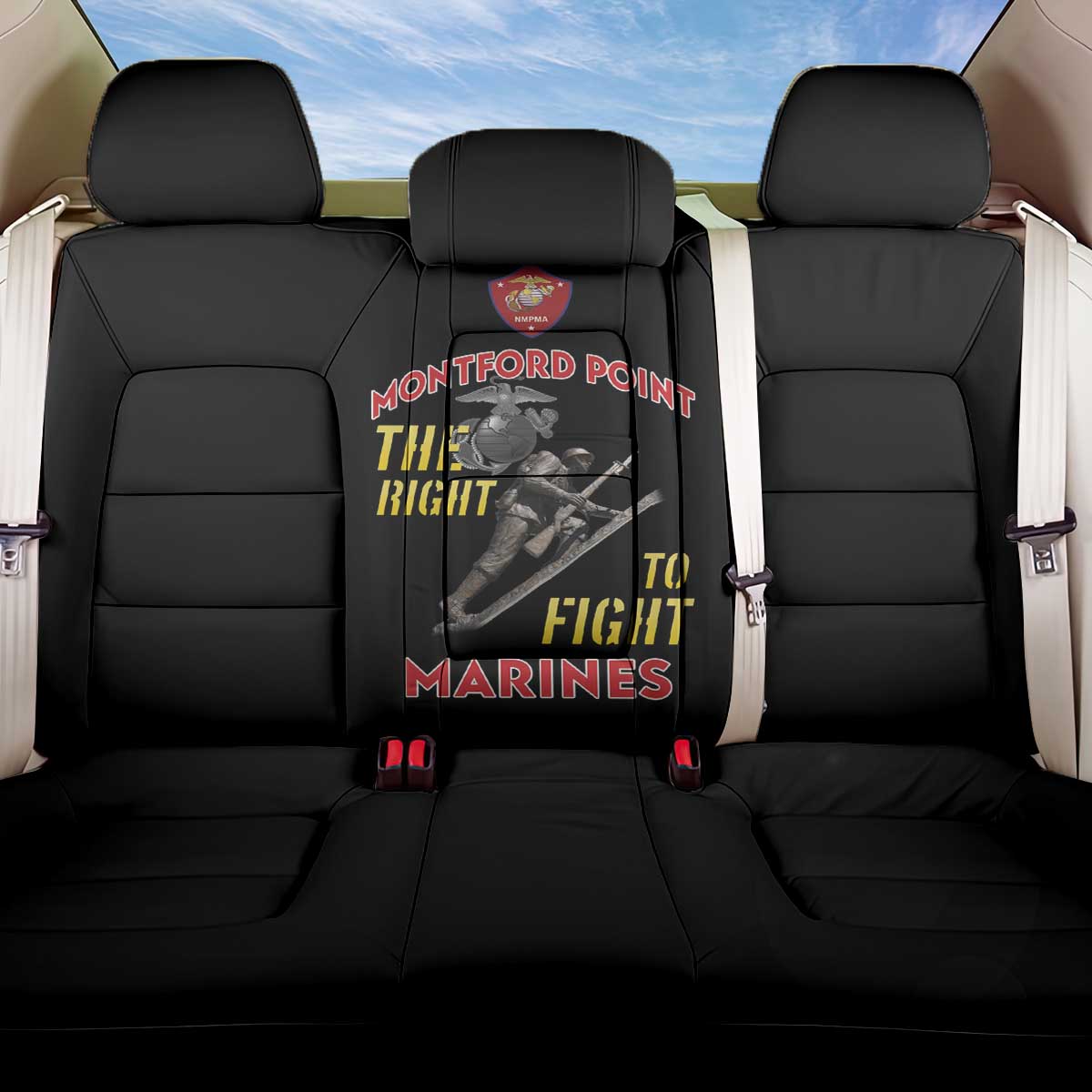 Montford Point Marines Back Car Seat Cover The Right To Fight - Black - Wonder Print Shop
