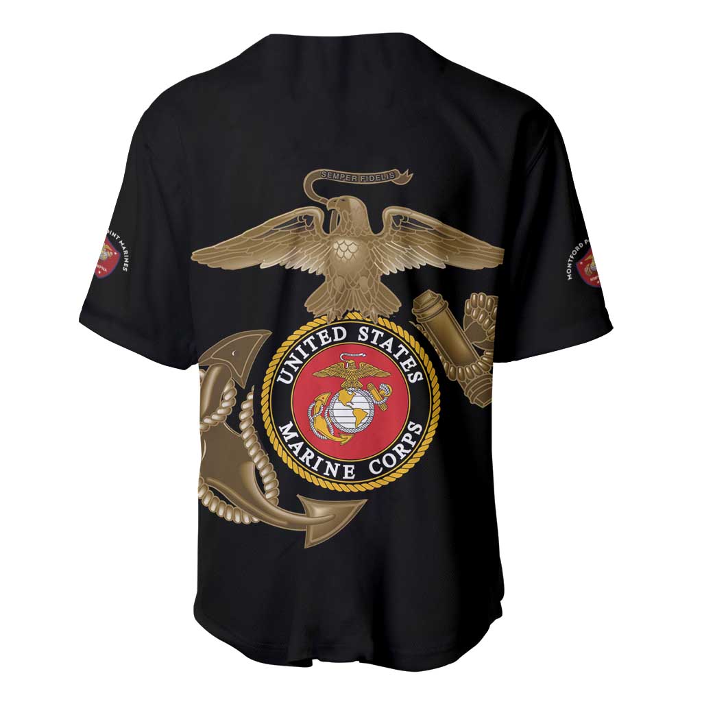 Montford Point Marines Baseball Jersey The Right To Fight - Black - Wonder Print Shop
