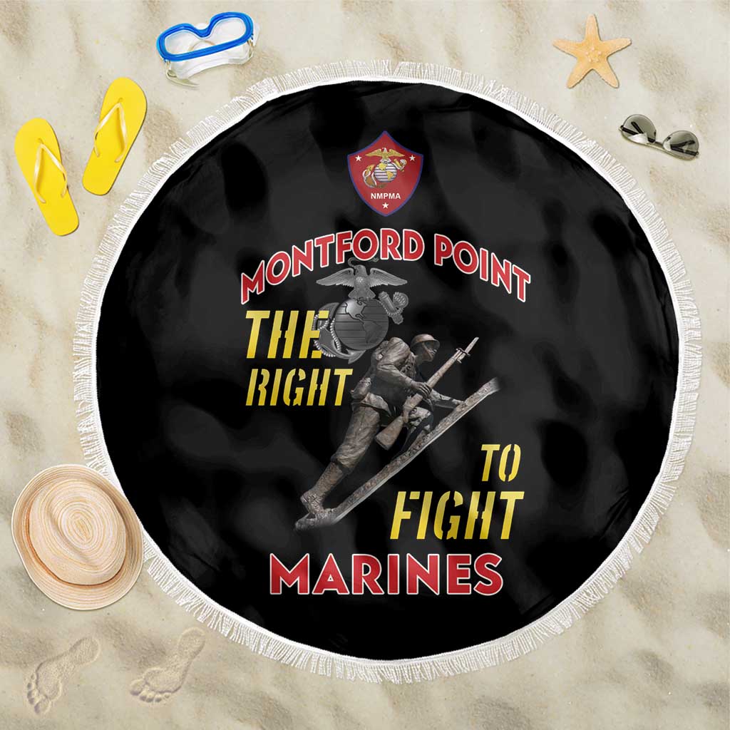 Montford Point Marines Beach Blanket The Right To Fight - Black - Wonder Print Shop