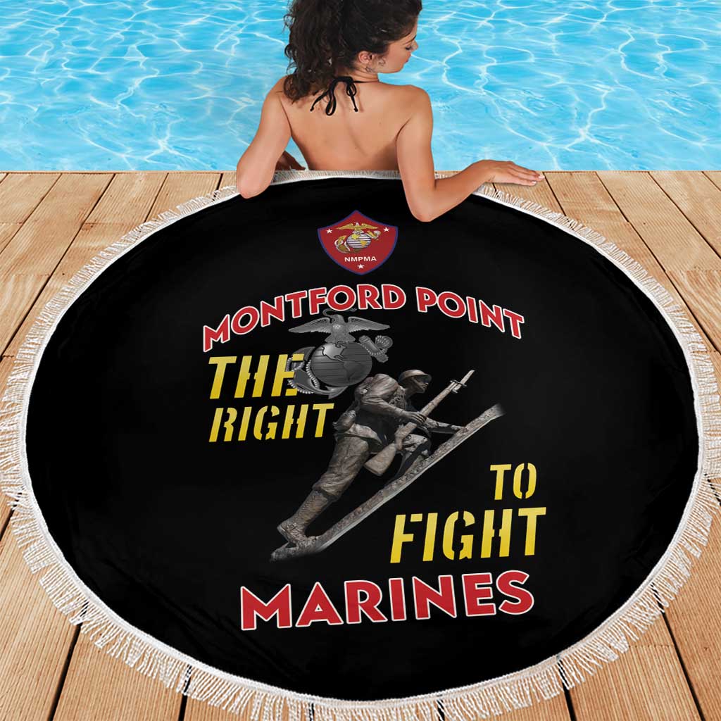 Montford Point Marines Beach Blanket The Right To Fight - Black - Wonder Print Shop