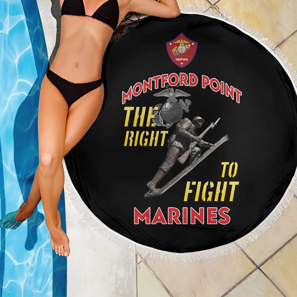 Montford Point Marines Beach Blanket The Right To Fight - Black - Wonder Print Shop