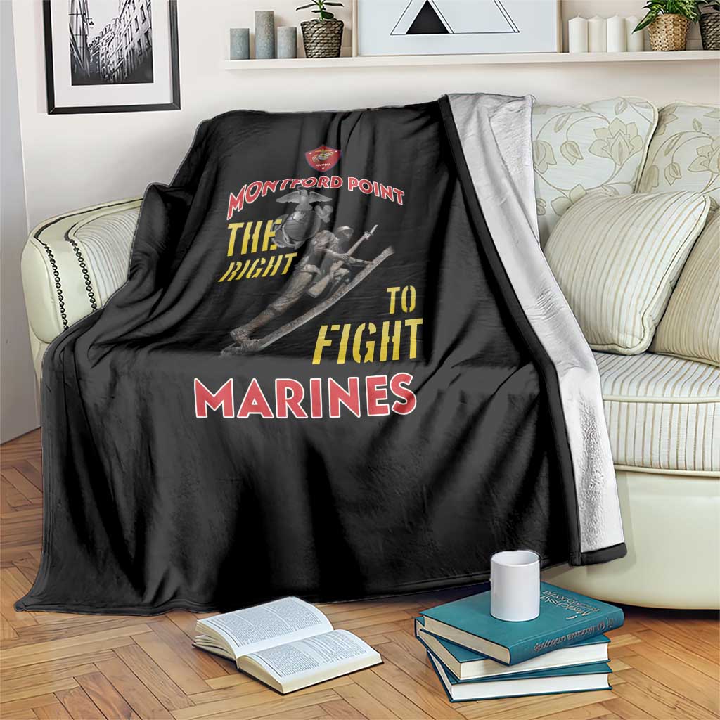 Montford Point Marines Blanket The Right To Fight - Black - Wonder Print Shop