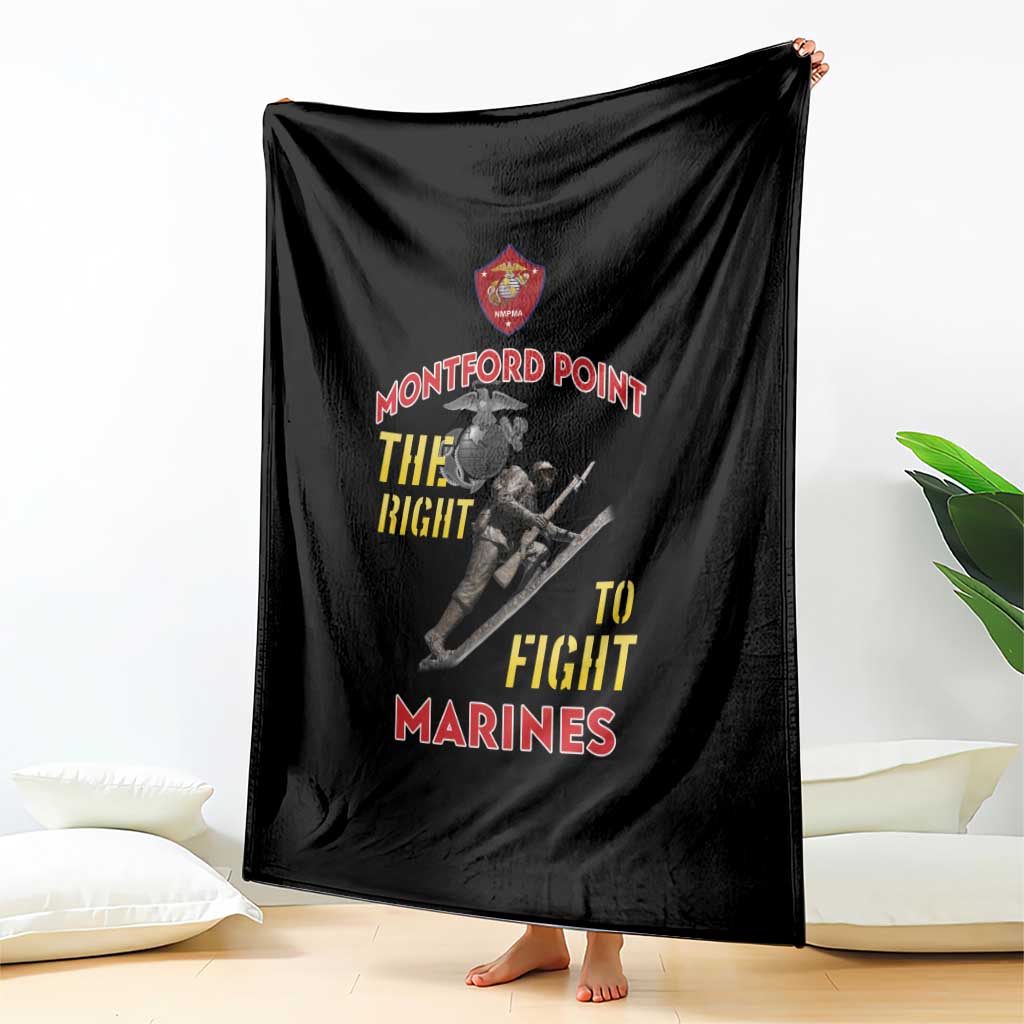 Montford Point Marines Blanket The Right To Fight - Black - Wonder Print Shop