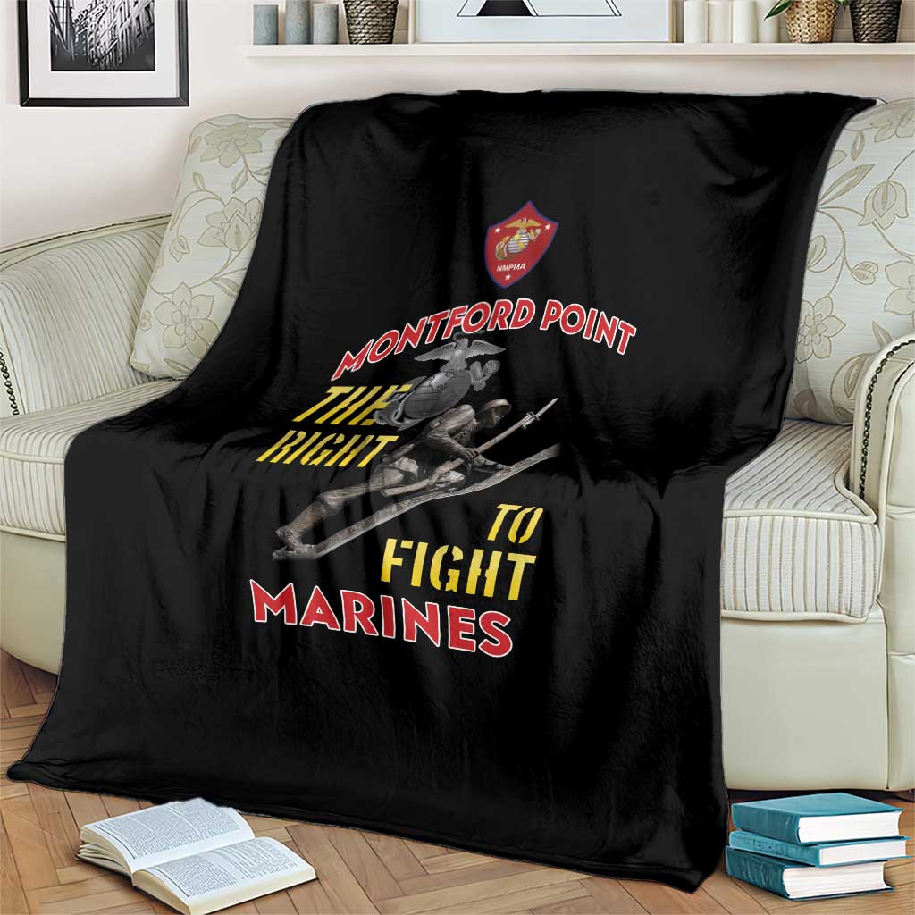 Montford Point Marines Blanket The Right To Fight - Black - Wonder Print Shop