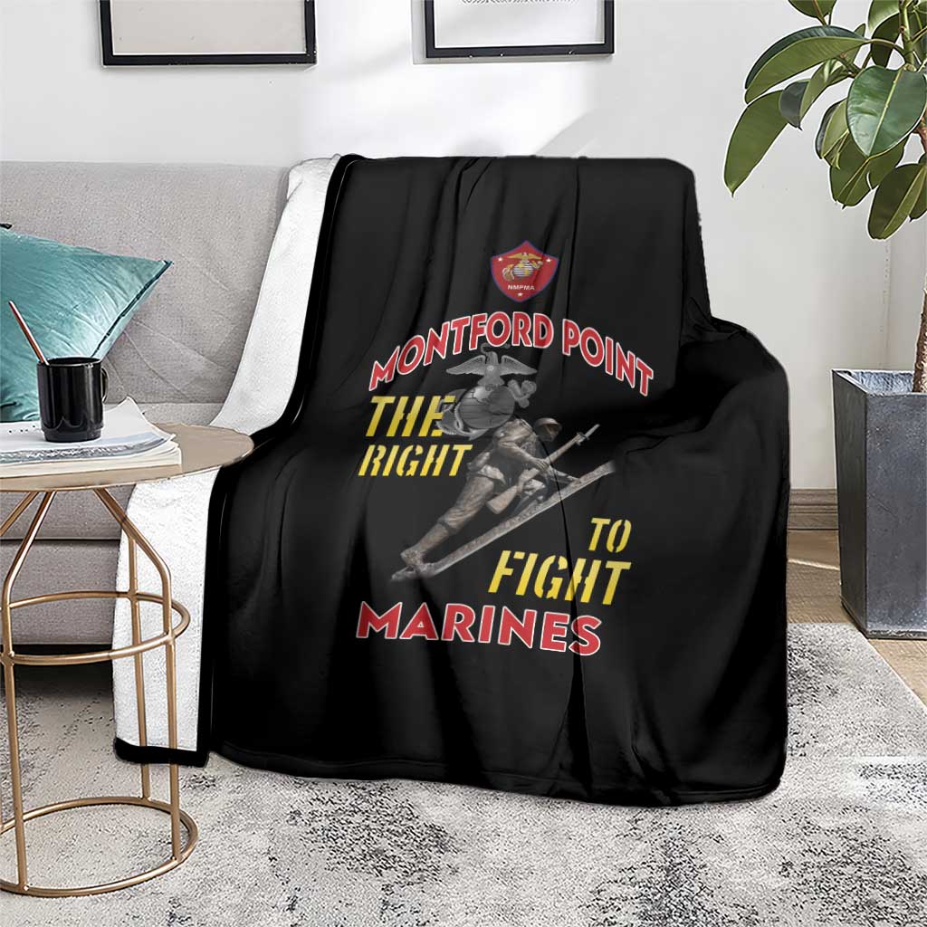 Montford Point Marines Blanket The Right To Fight - Black - Wonder Print Shop