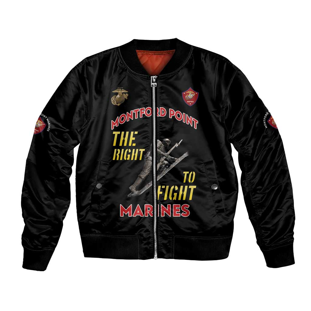 Montford Point Marines Bomber Jacket The Right To Fight - Black - Wonder Print Shop