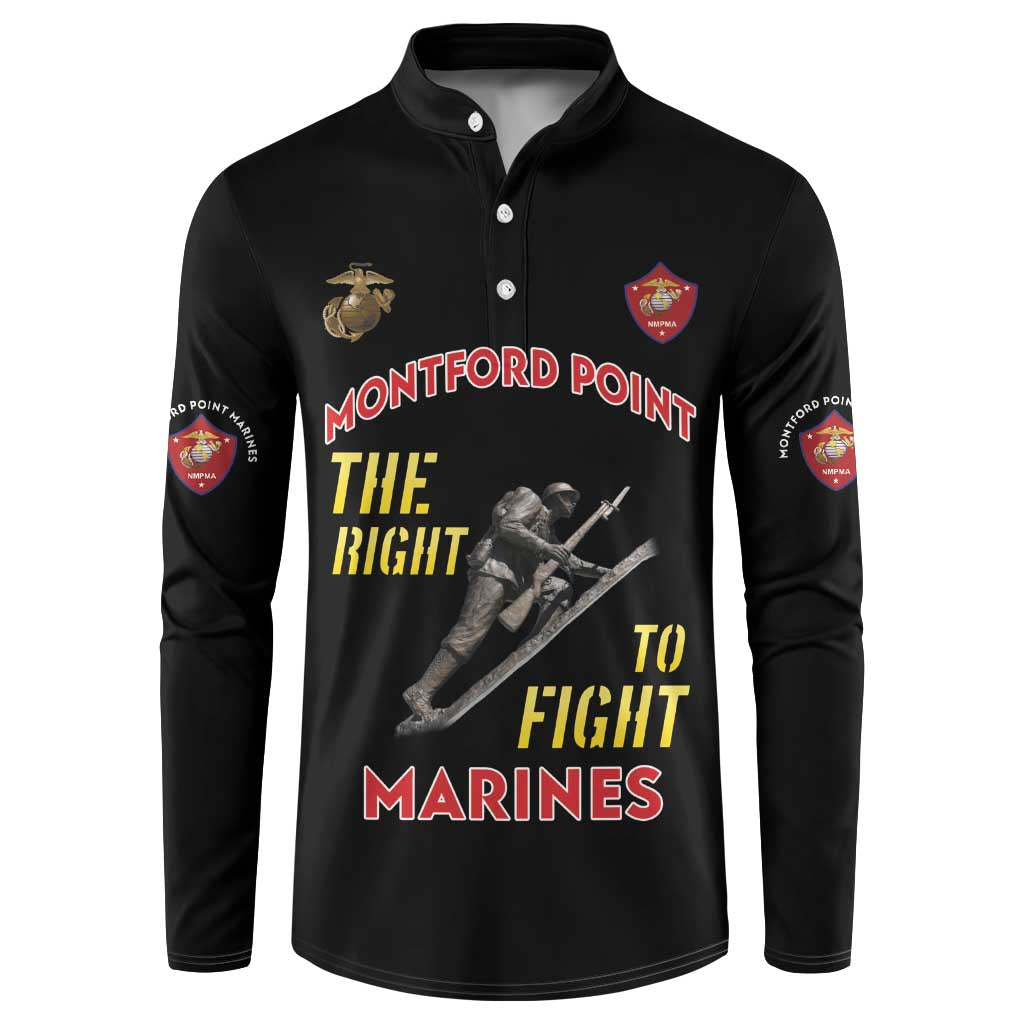 Montford Point Marines Button Sweatshirt The Right To Fight - Black - Wonder Print Shop