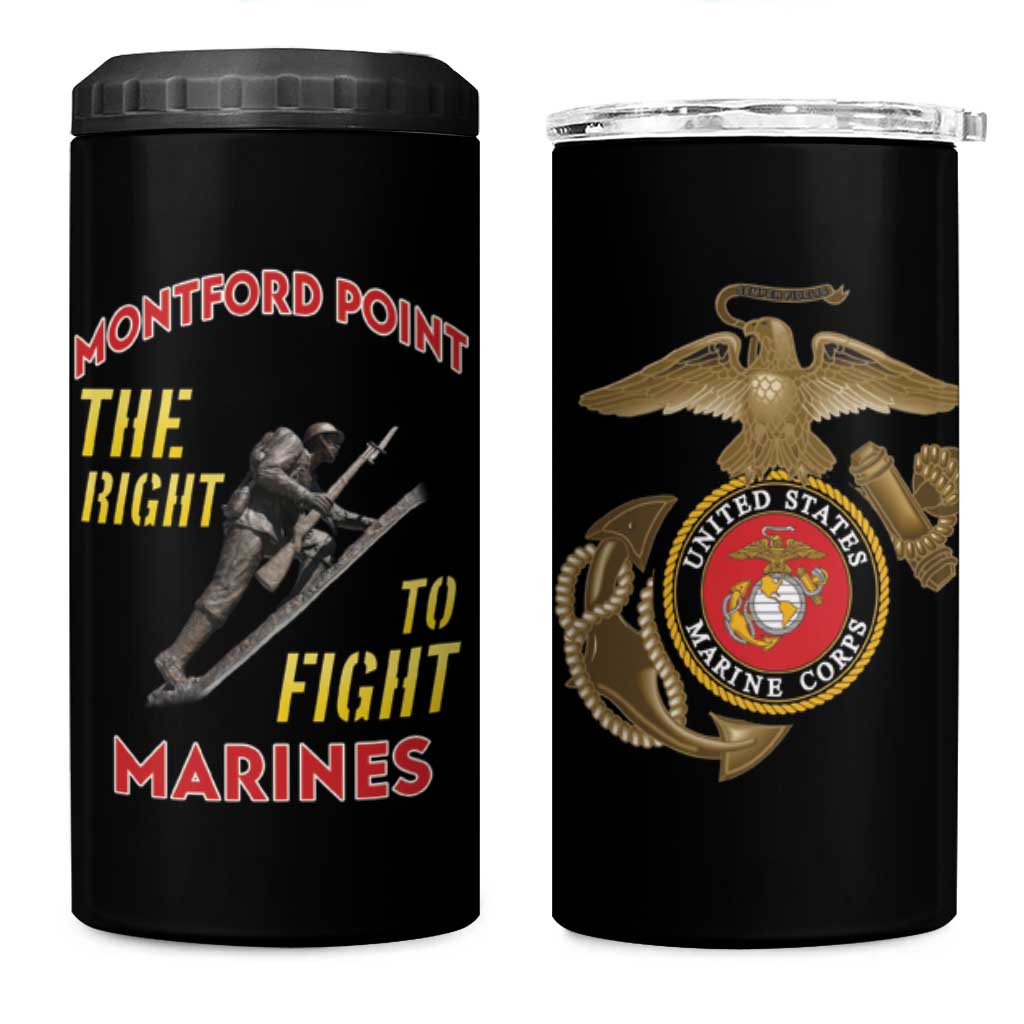 Montford Point Marines 4 in 1 Can Cooler Tumbler The Right To Fight - Black - Wonder Print Shop