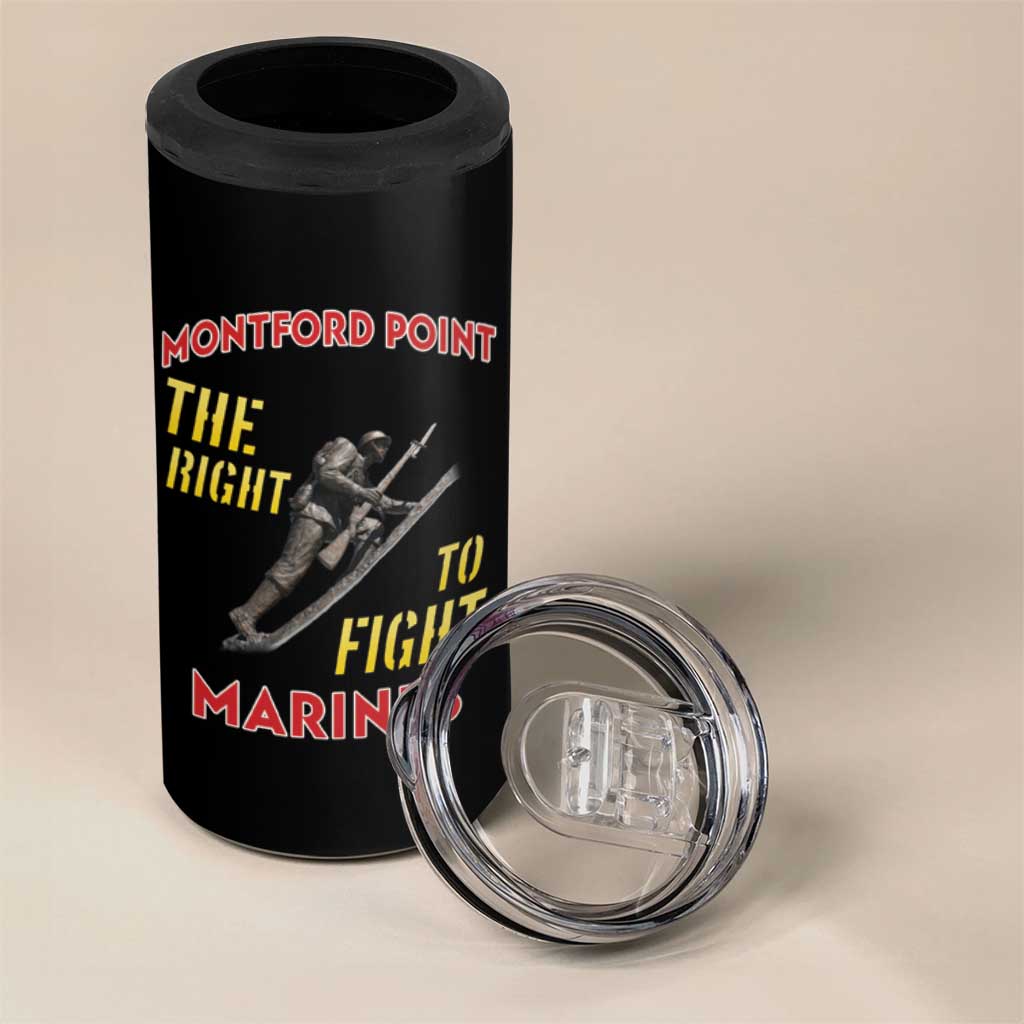 Montford Point Marines 4 in 1 Can Cooler Tumbler The Right To Fight - Black - Wonder Print Shop