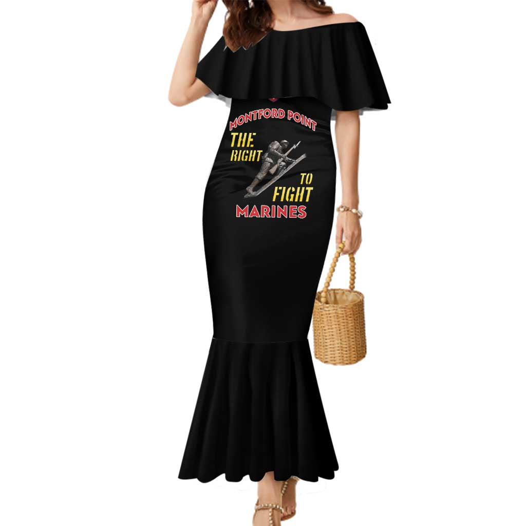 Montford Point Marines Family Matching Mermaid Dress and Hawaiian Shirt The Right To Fight - Black - Wonder Print Shop