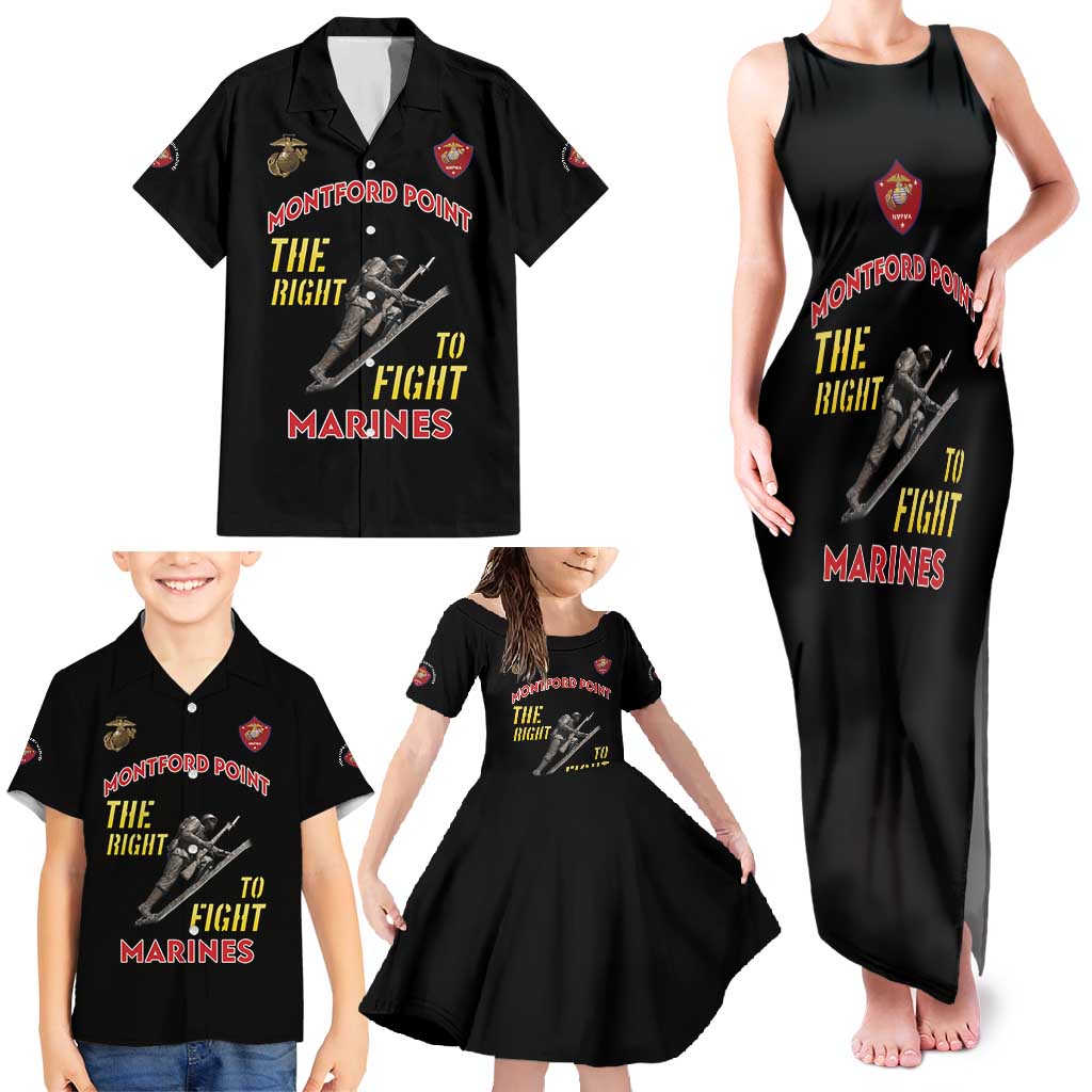 Montford Point Marines Family Matching Tank Maxi Dress and Hawaiian Shirt The Right To Fight - Black - Wonder Print Shop