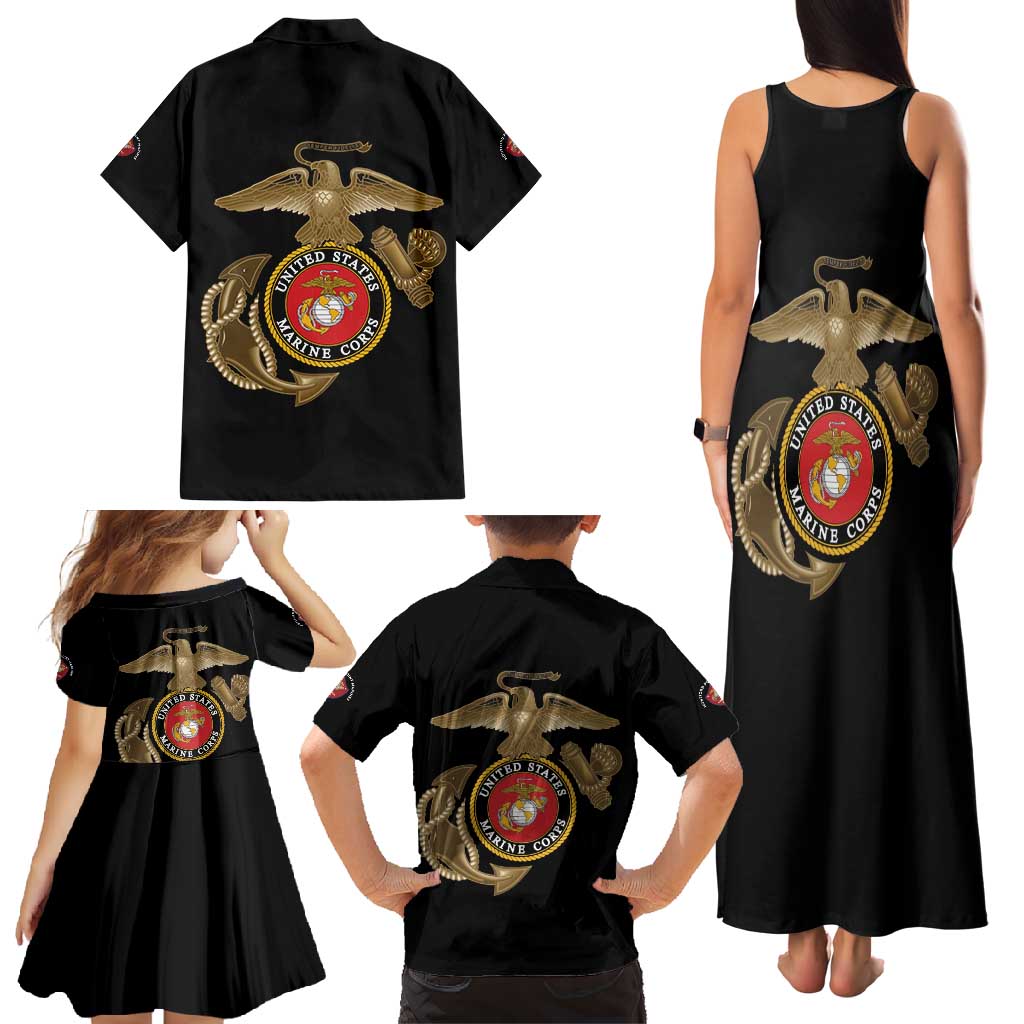 Montford Point Marines Family Matching Tank Maxi Dress and Hawaiian Shirt The Right To Fight - Black - Wonder Print Shop