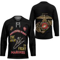 Montford Point Marines Hockey Jersey The Right To Fight - Black - Wonder Print Shop