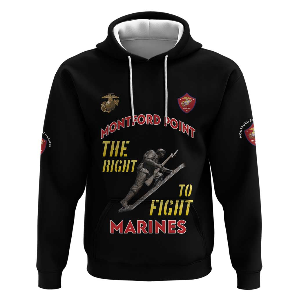 Montford Point Marines Hoodie The Right To Fight - Black - Wonder Print Shop