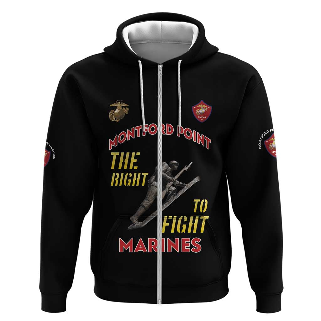 Montford Point Marines Hoodie The Right To Fight - Black - Wonder Print Shop