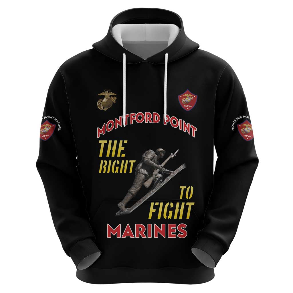 Montford Point Marines Hoodie The Right To Fight - Black - Wonder Print Shop