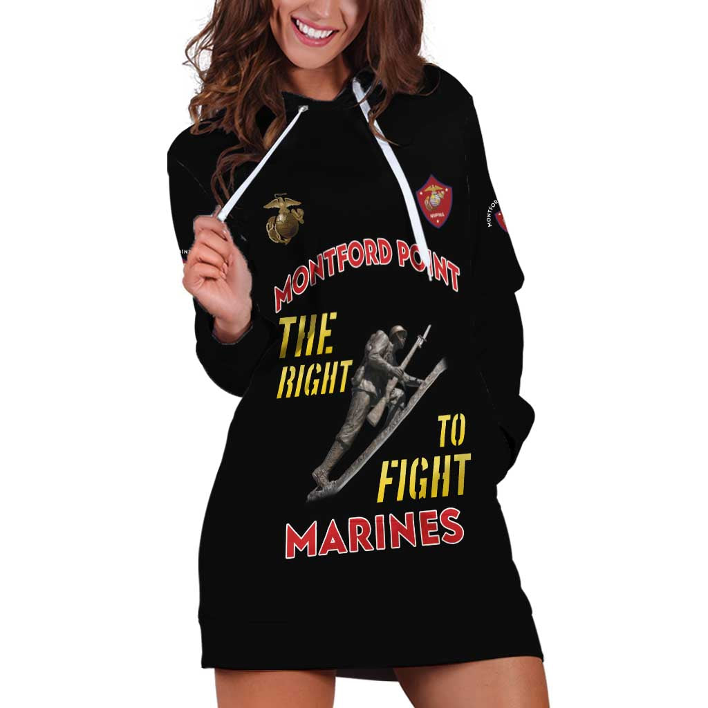 Montford Point Marines Hoodie Dress The Right To Fight - Black - Wonder Print Shop
