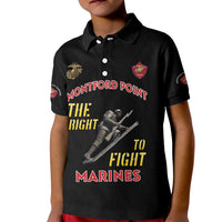Montford Point Marines Kid Polo Shirt The Right To Fight - Black - Wonder Print Shop